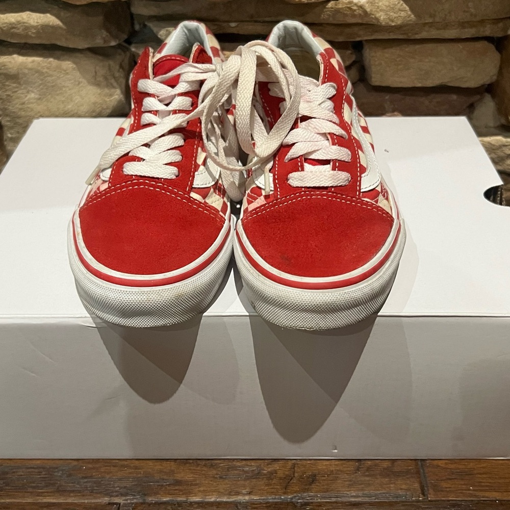 Vans Red and White Women's Sneakers
